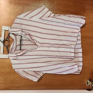 Oversized cropped buttonup